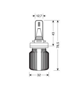 H8 H11 H16 LED bulb kit - 4000lm - 20W  - 3