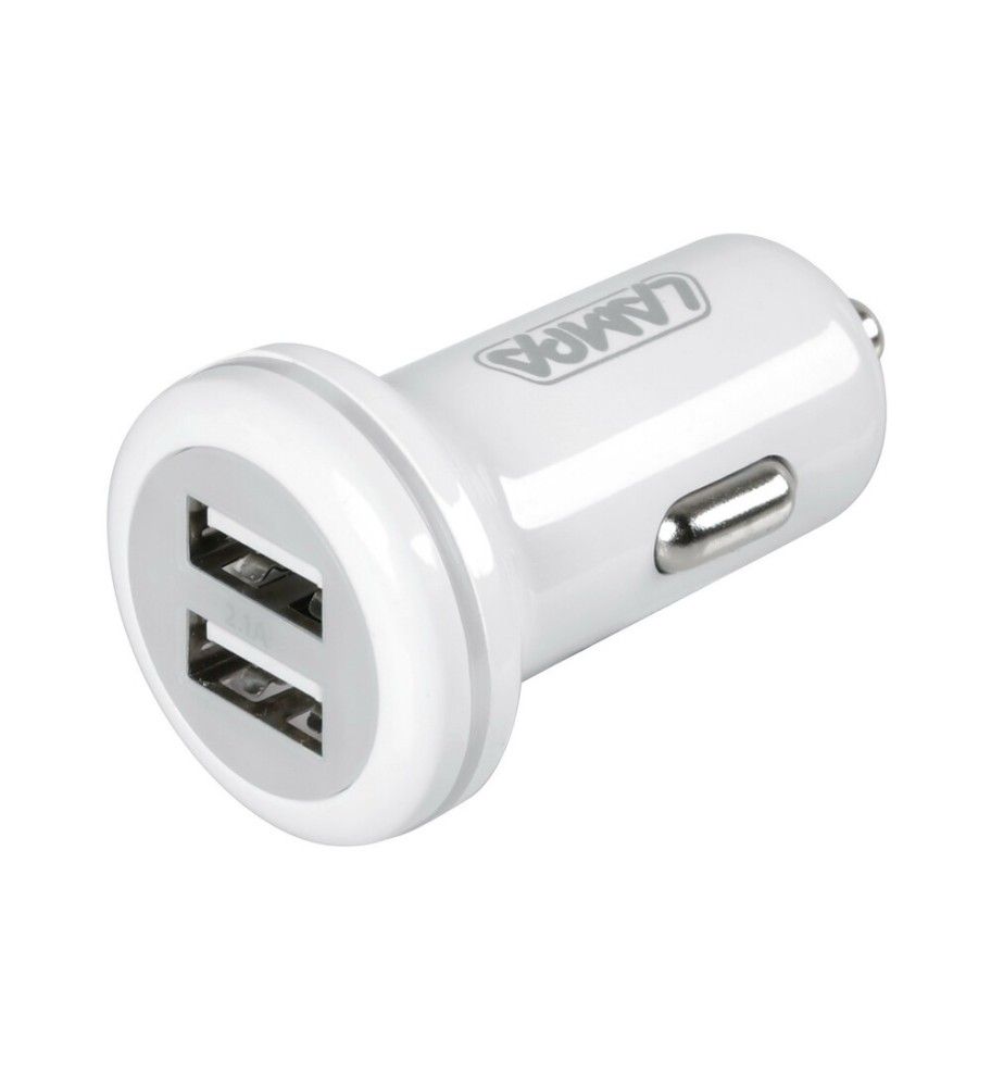 Double USB cigarette lighter socket - White