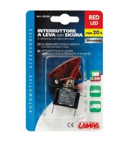 Interruptor - Palanca de seguridad - Rojo - 12/24V  - 3