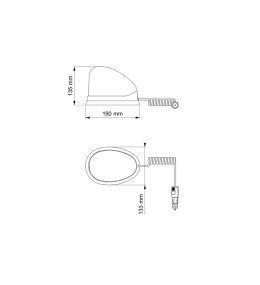 LED rotating beacon - Magnetic blue rotating light  - 2