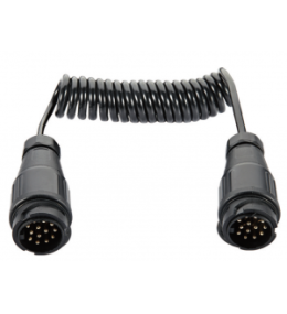 Coiled cable with plugs - 13 pin - 12V - 3m  - 1