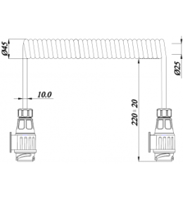 Spiraalkabel met stekkers - 13 pin - 12V - 3m  - 2
