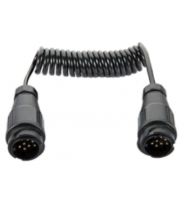 Coiled cable with plugs - 8 pin - 12V - 3m  - 1