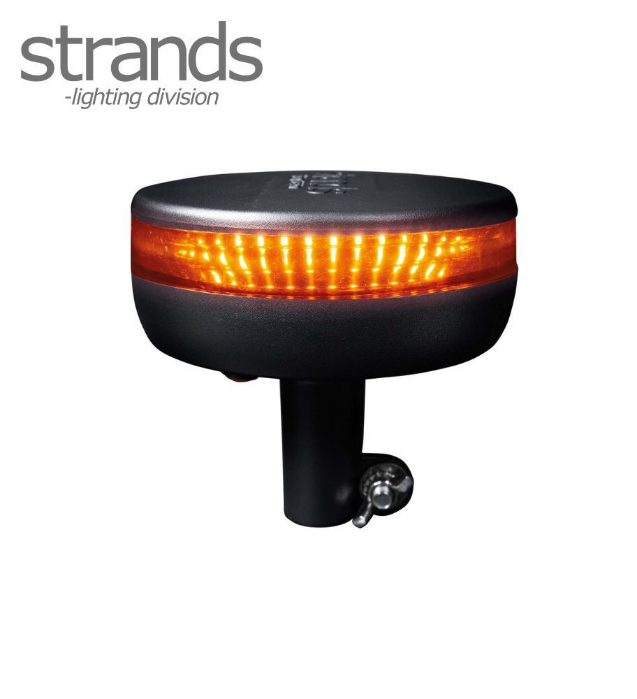 Strands orange flashing beacon on pole transparent lens  - 1