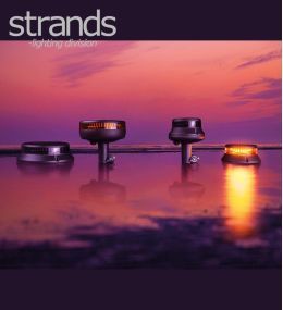 Strands orange flashing beacon on pole transparent lens  - 3