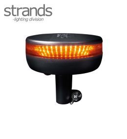 Strands orange flashing beacon on pole with orange lens  - 1