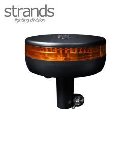 Strands orange flashing beacon on pole with orange lens  - 2