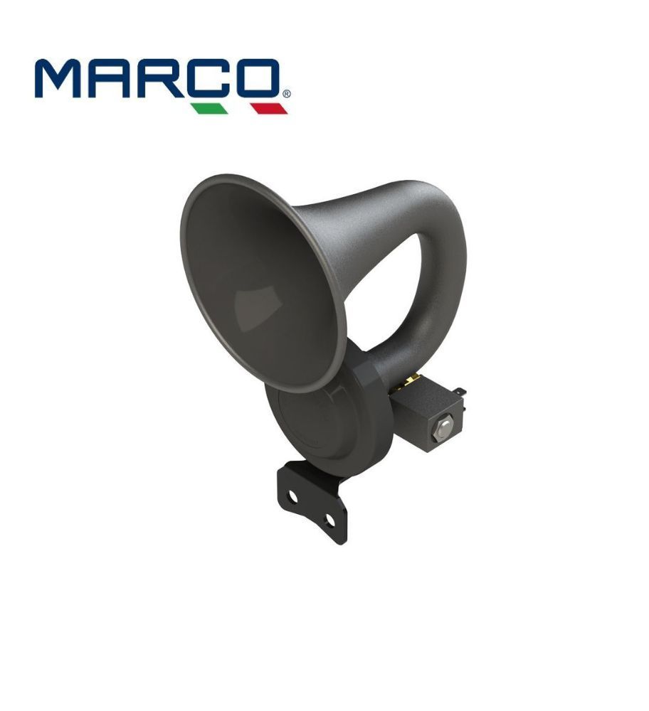 Marco trompette à air en plastique noir 1 cornet 24v  - 1
