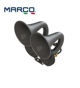 Marco trompette à air en plastique noir 2 cornets 12v  - 1