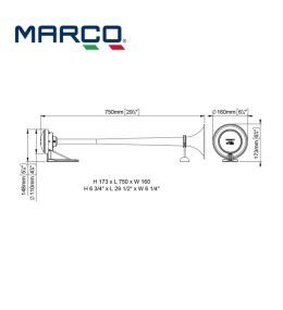 Marco trompette à air laiton 750mm (Ø160mm)   - 2