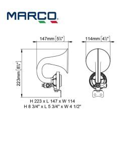 Marco zwarte kunststof luchttrompet 1 kornet 12v  - 2