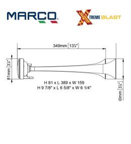 Marco electropneumatic double compressor trumpet 24v  - 2