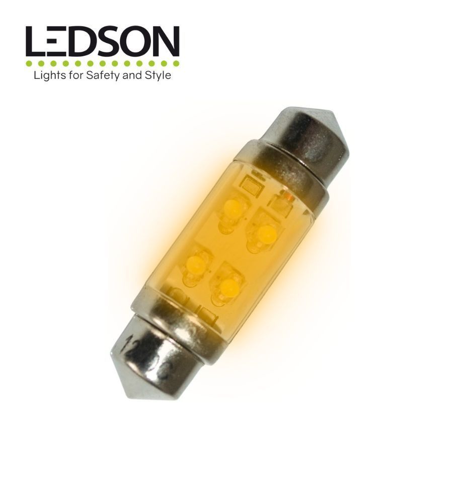Ledson ampoule navette 36mm 4LED 12v blanc froid