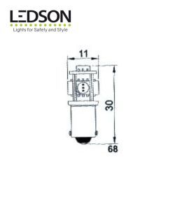 Ledson ampoule LED BA9s bleu 12v  - 3