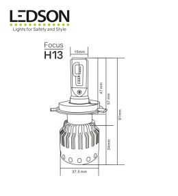Ledson H13 bulb Xteme Focus led H13 headlights  - 2