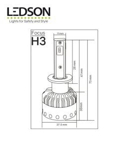Ledson ampoule H3 phares Xteme Focus led H3  - 2