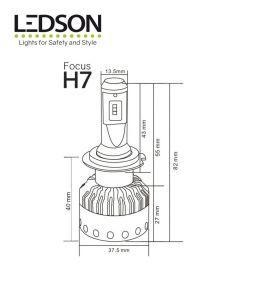 Ledson Xteme Focus led H7 koplamplamp  - 2