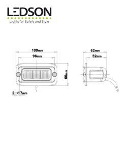Ledson Raptor 15RF werklamp en achteruitrijlicht (verzonken gemonteerd)  - 3