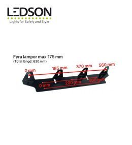 Ledson support for led ramp or 3 headlights (175mm max)  - 2