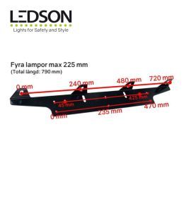 Ledson support barre led ou 3 phares de route (max Ø 225mm)  - 2