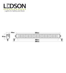 Ledson Led Slim Dubbel Wattage 20,5" 525mm  - 3