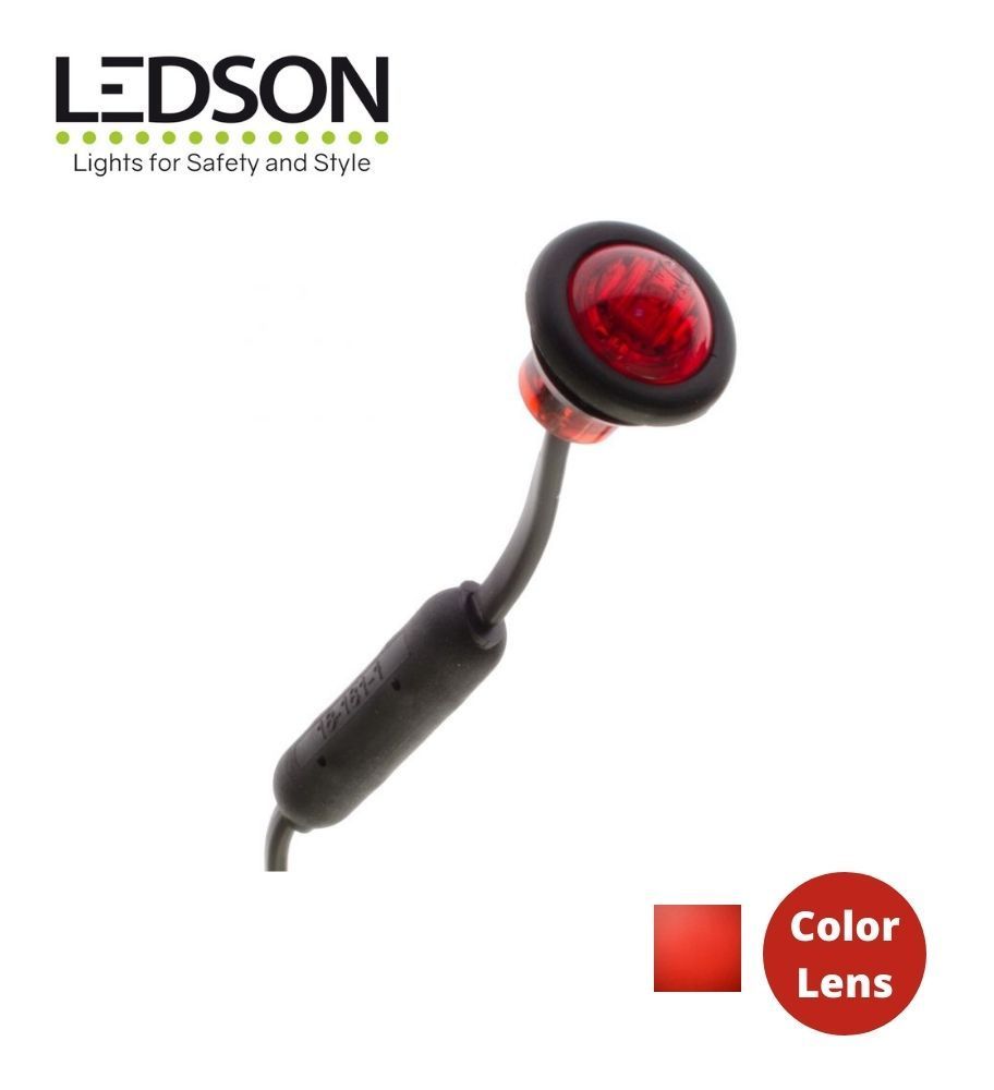 Ledson round recessed marker light Red lens 12-24v  - 1