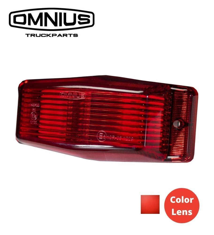 Omnius dubbel LED positielicht rode lens 24v  - 1