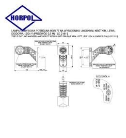 Horpol feu de gabarit tri-color coudé court bouliche GAUCHE  - 2