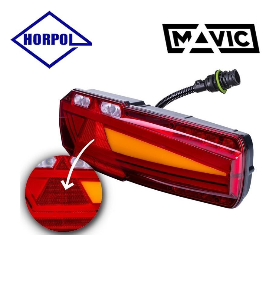 Horpol mavic multifunction rear light with reflector AMP socket 12-24v LEFT  - 1
