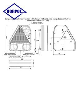 Horpol phare arrière multifonction triangle HOR 58 Latéral GAUCHE  - 2