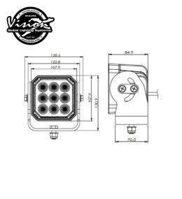 Vision X Prospector 9 LED 90W 10° werklamp  - 2