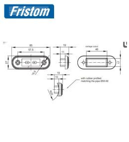 Fristom 2 LED rechthoekig positielicht, blauw  - 3