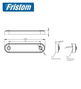 Fristom 8 LED rechthoekig positielicht, blauw   - 4