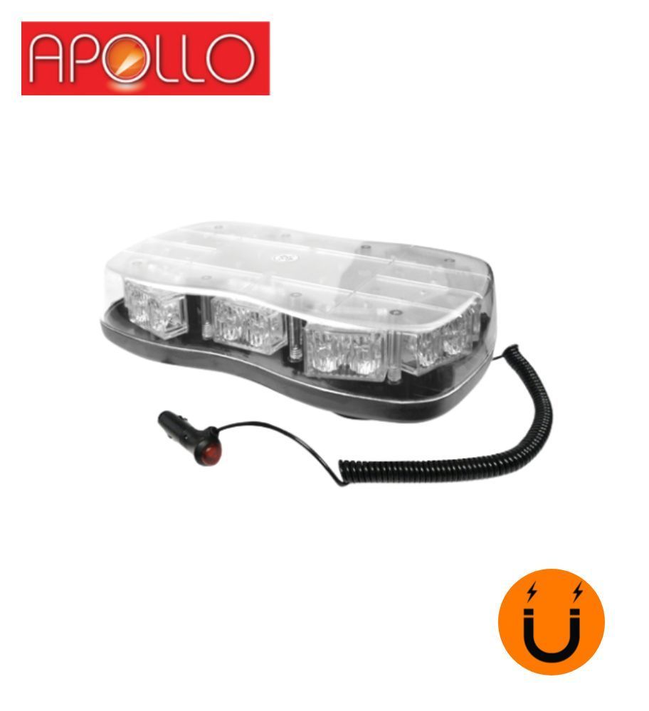Rampe Flash LED - Magnétique - Apollo - 12/24V - 297mm - Transparent  - 1