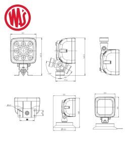 LED-Arbeitsscheinwerfer - WAS - quadratisch - 1770 LM - 14.4W  - 5