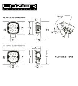 Foco de trabajo cuadrado Lazer Utility 25 25W lente transparente  - 5