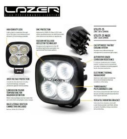 Lazer Utility 25 maxx square worklight 45W clear lens  - 4