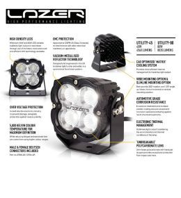 Lazer phare de travail Utility 45 Carré 45W support étroit  - 3