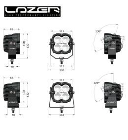 Lazer phare de travail Utility 45 Carré 45W support étroit  - 4