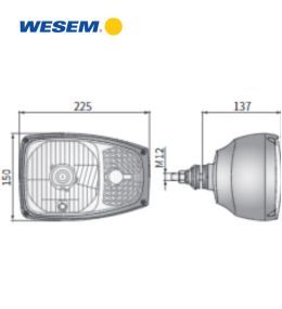 Right-hand high beam with indicator - 70/75W  - 4