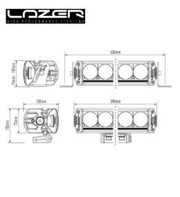 Lazer rampe led Triple R-1250 Smartview 23" 590mm 1217lm