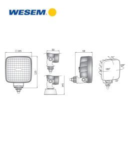 Wesem CRK2 square worklight 1600lm 22W 50°X30° DT  - 3