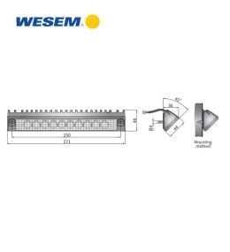 Wesem rectangular worklight CRP1 1400lm 19W 30°X7° cable  - 4