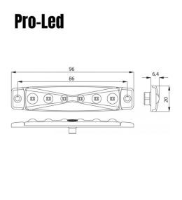 Pro-Led Side marker light 6 LED 12V White  - 2