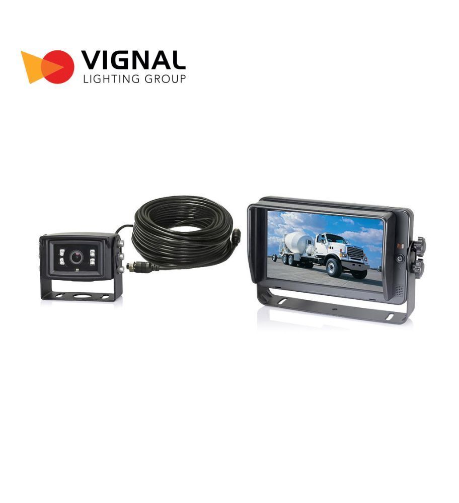 Vignal Kit complet filaire HD 1080P Ecran 7" et Caméra alu noir  - 1