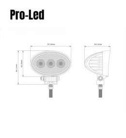 Pro led oval worklight 660lm 7W  - 4