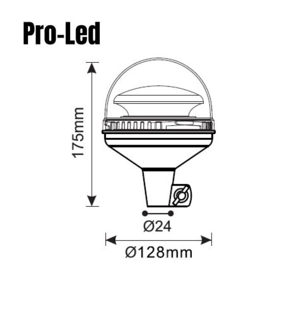LED-Rundumleuchte Orange - 45 LEDs - 20W - 12/24V