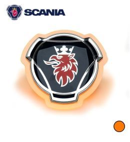 Original Scania badge Orange Led edges Frosted base  - 1