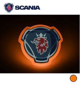 Original Scania badge Orange Led edges Frosted base  - 2