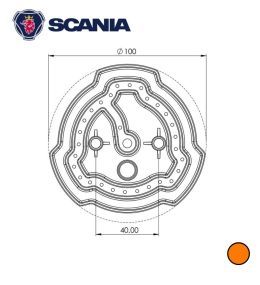 Emblème Scania d'origine bords Led orange Base givrée  - 5